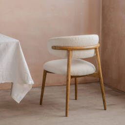 Graham and Green Beaufort White Boucle Dining Chair - thumbnail 3