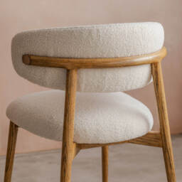Graham and Green Beaufort White Boucle Dining Chair - thumbnail 5