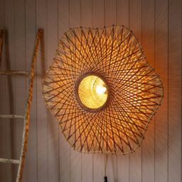 Graham and Green Natural Woven Bamboo Wall Light Large - thumbnail 2