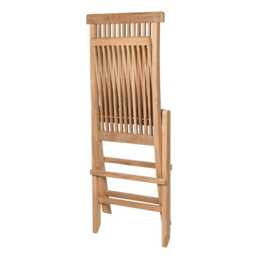 Graham and Green Natural Teak Wood Folding Garden Chair - thumbnail 2