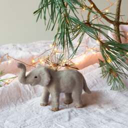 Graham and Green Elsa the Elephant Faux Fur Christmas Tree Decoration - thumbnail 1