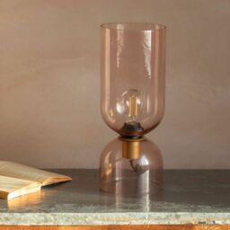 Graham and Green Clarence Glass Table Lamp Rose - Small - thumbnail 2