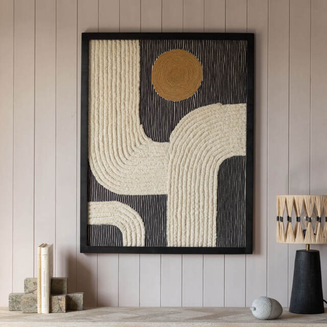 Graham and Green Black and White Abstract Jute Wall Art - 71 x 92cm - image 1