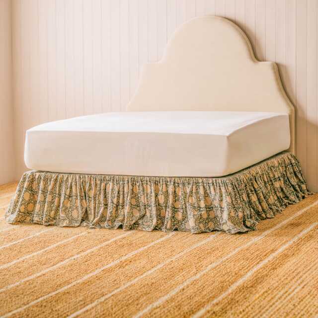 Graham and Green Cassia Block Printed Ruffle Double Valance - image 1