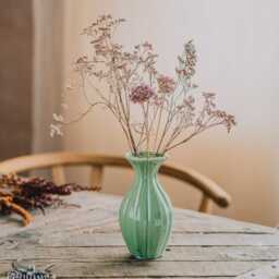 Graham and Green Ribbed Mint Green Ceramic Vase