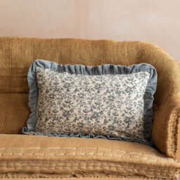 Graham and Green Fiorella Hand-Block Printed Large Rectangular Cushion - thumbnail 4