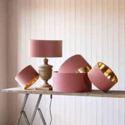 Graham and Green 10 inch Rose Velvet Lamp Shade - thumbnail 1