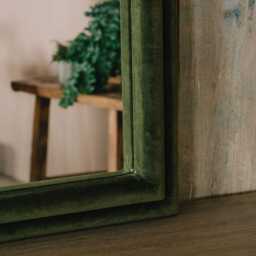 Graham and Green Olive Green Velvet Arched Wall Mirror - thumbnail 4