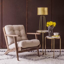 Graham and Green Dylan Natural Linen Armchair - thumbnail 2