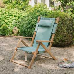 Graham and Green Riviera Green Deck Chair - thumbnail 1
