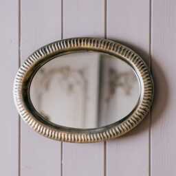 Graham and Green Silver Metal Oval Wall Mirror - thumbnail 2