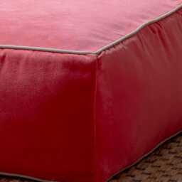 Coral Velvet Pouffe - thumbnail 2