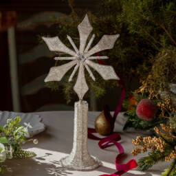 Graham and Green Glass Beaded Christmas Star Ornament - thumbnail 1