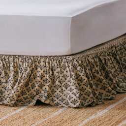 Graham and Green Black Coral Block Printed Ruffle Double Valance - thumbnail 3