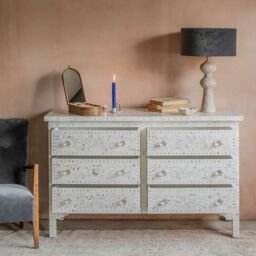 Graham and Green Classic White Mother of Pearl Small Double Chest of Drawers - thumbnail 3