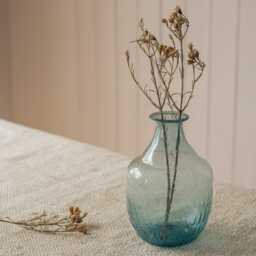 Graham and Green Light Turquoise Recycled Glass Vase - thumbnail 1