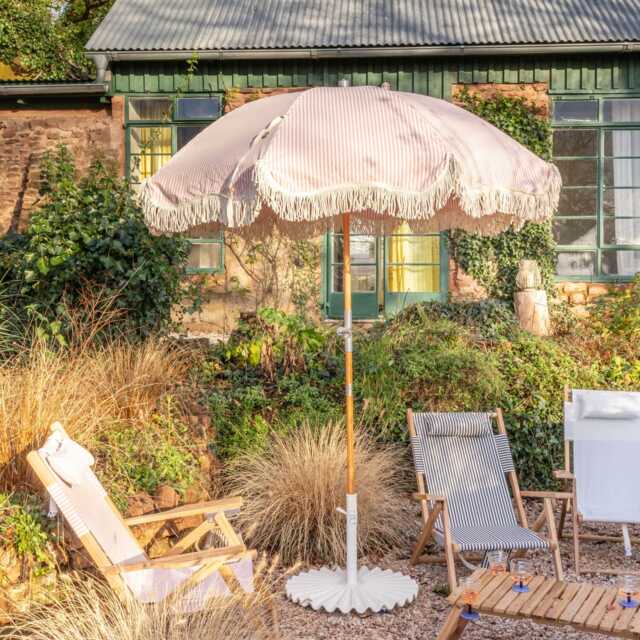 Graham and Green Salcombe Pink Stripe Parasol - image 1