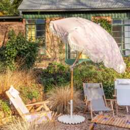 Graham and Green Salcombe Pink Stripe Parasol - thumbnail 2