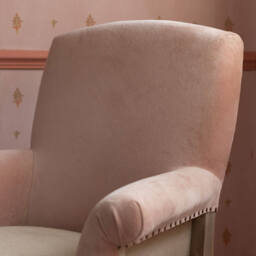 Graham and Green Stanley Deconstructed Rose Velvet and Linen Armchair - thumbnail 2