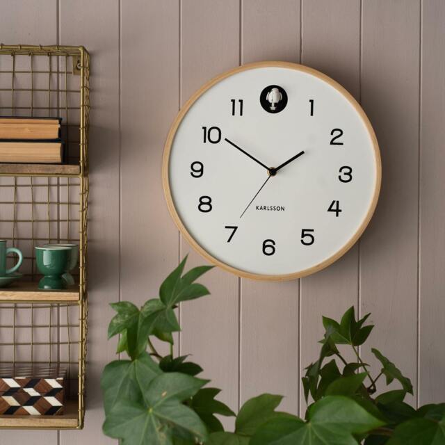 Graham and Green Round Birch and White Wall Cuckoo Clock - image 1