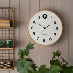 Graham and Green Round Birch and White Wall Cuckoo Clock
