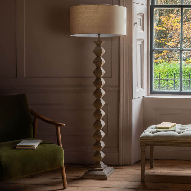 Graham and Green Spencer Floor Lamp with Linen Shade - image 1