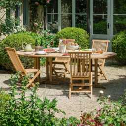 Graham and Green Natural Teak Wood 10 Seater Garden Table
