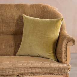 Graham and Green Pale Sage Velvet & Linen Backed Small Square Cushion - thumbnail 3