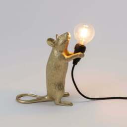 Graham and Green Gold Sitting Mouse Lamp - thumbnail 2