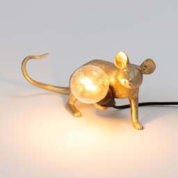 Graham and Green Gold Sitting Mouse Lamp - thumbnail 4