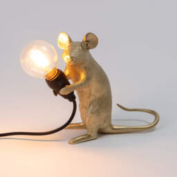 Graham and Green Gold Sitting Mouse Lamp - thumbnail 3