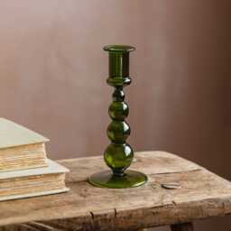 Graham and Green Green Clear Glass Candle Holder - thumbnail 2