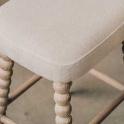Graham and Green Bobbin Natural Linen Kitchen Stool - thumbnail 5