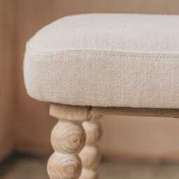 Graham and Green Bobbin Natural Linen Kitchen Stool - thumbnail 6