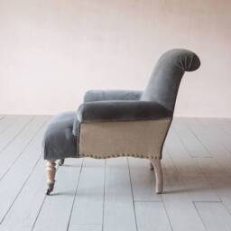 Graham and Green Bella Grey Velvet Armchair - thumbnail 4