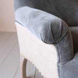 Graham and Green Bella Grey Velvet Armchair - thumbnail 6