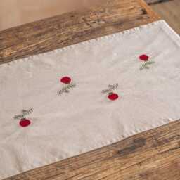 Graham and Green Christmas Bauble Cotton Table Runner - thumbnail 2