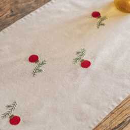 Graham and Green Christmas Bauble Cotton Table Runner - thumbnail 3