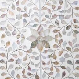 Graham and Green Maxi White Mother of Pearl Dressing Table - thumbnail 3