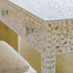 Graham and Green Maxi White Mother of Pearl Dressing Table - thumbnail 4