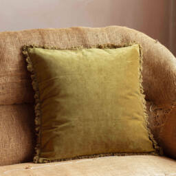 Graham and Green Square Dark Grey Stonewashed Velvet Cushion - thumbnail 5