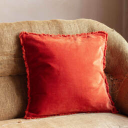 Graham and Green Square Dark Grey Stonewashed Velvet Cushion - thumbnail 6