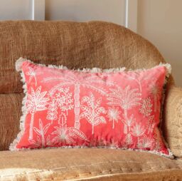 Graham and Green Jungle Crewel Work Cushions Petrol Green - thumbnail 4