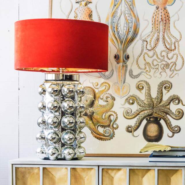 Graham and Green Silver Bobble Table Lamp