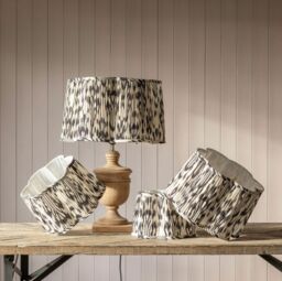 "Graham and Green 12"" Black and White Ikat Flower Empire Lamp Shade" - thumbnail 1