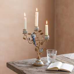 Graham and Green Blue Parrot Multi-Candle Holder