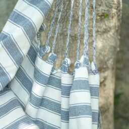 Graham and Green Wide Stripe Tassel Swing Chair - thumbnail 3