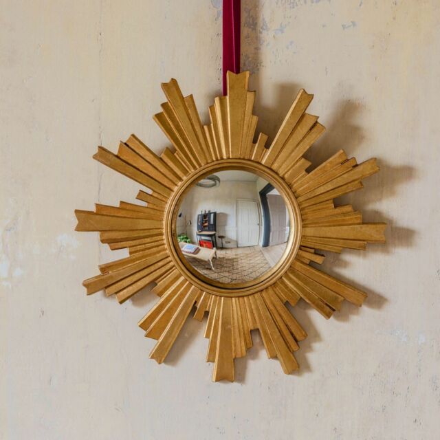 Graham and Green Gold Convex Halo Wall Mirror - image 1