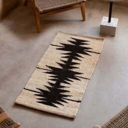 Graham and Green Mia Black & White Rug 120 x 60cm