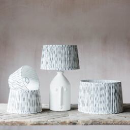 "Graham and Green 10"" White Pleated Ikat Lamp Shade"